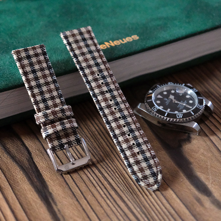 Walnut English Suiting Windowpane Strap