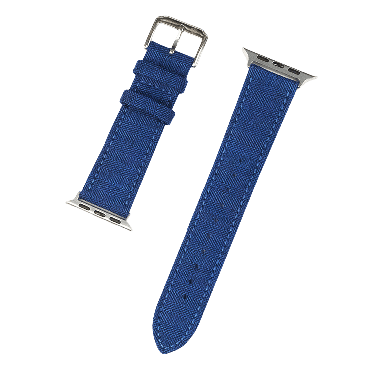 Navy Blue Herringbone Watch Bands