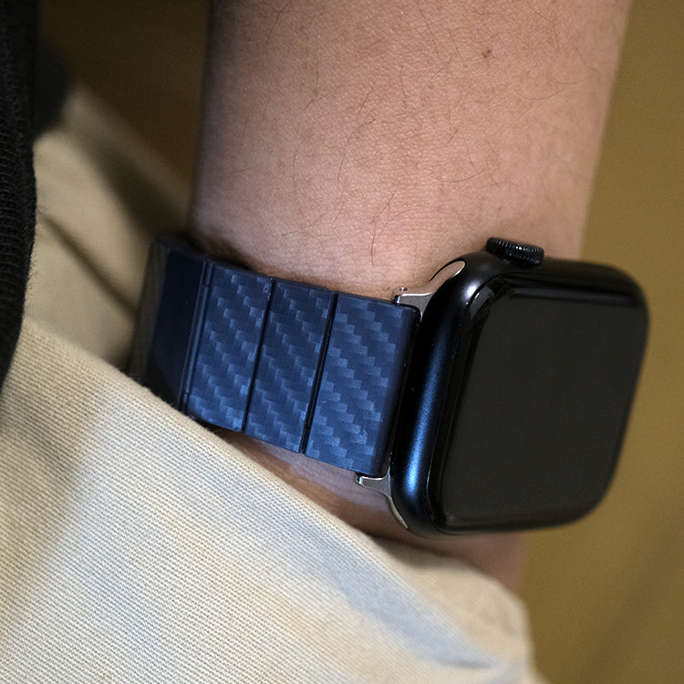 (Blue)Carbon Fiber Watch Strap