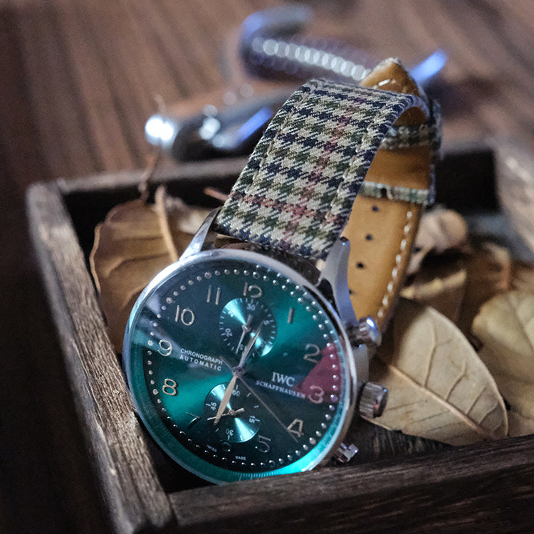 (New In)Green Windowpane Wool Bands