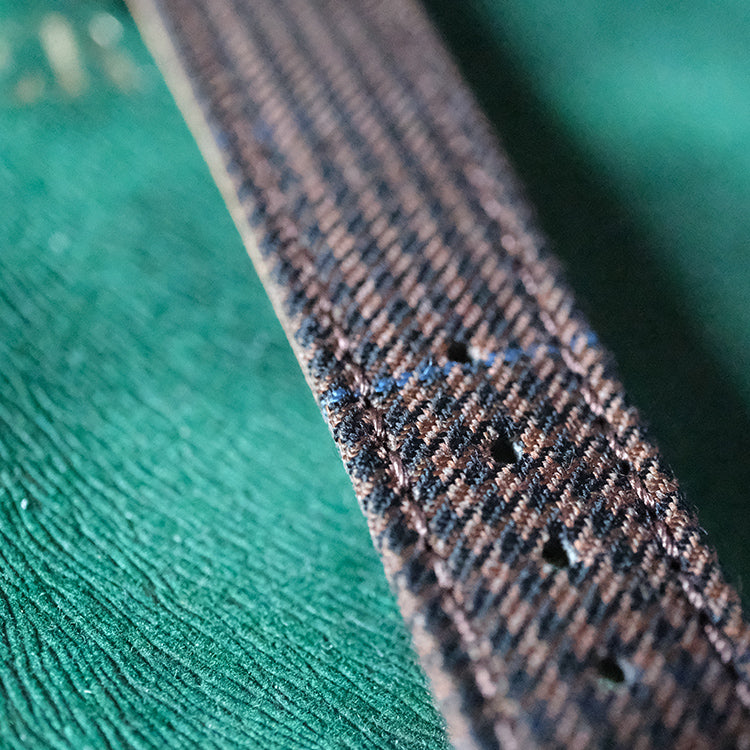 (New In)Brown and Blue Striped Houndstooth Wool Bands