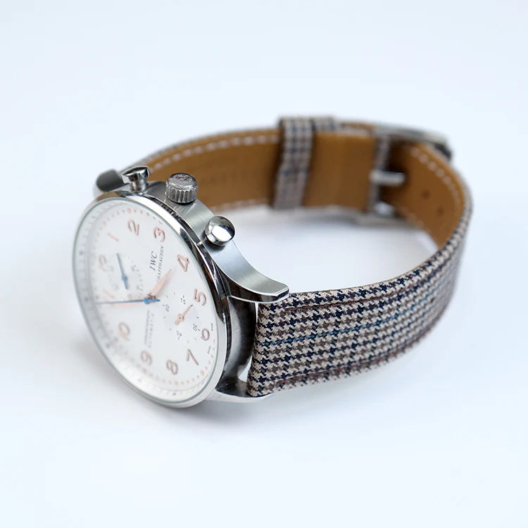(Bespoke Item) Light Brown & Black Royal VV150 Houndstooth Strap