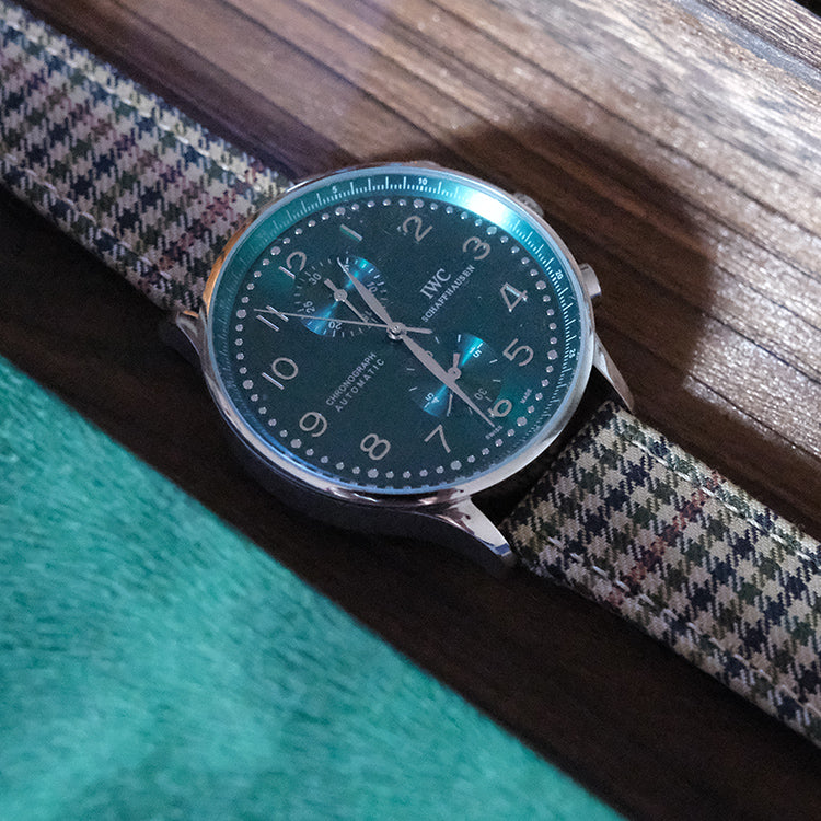 (New In)Green Windowpane Wool Bands