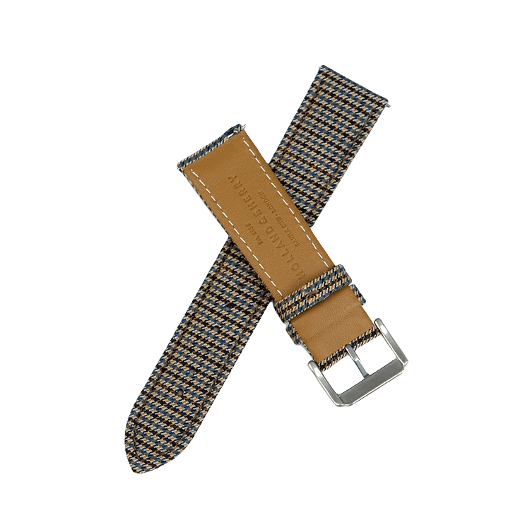 Dark Green and Brown Houndstooth Watch Strap