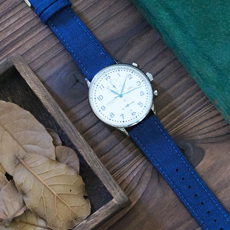 Navy Blenheim Herringbone Strap