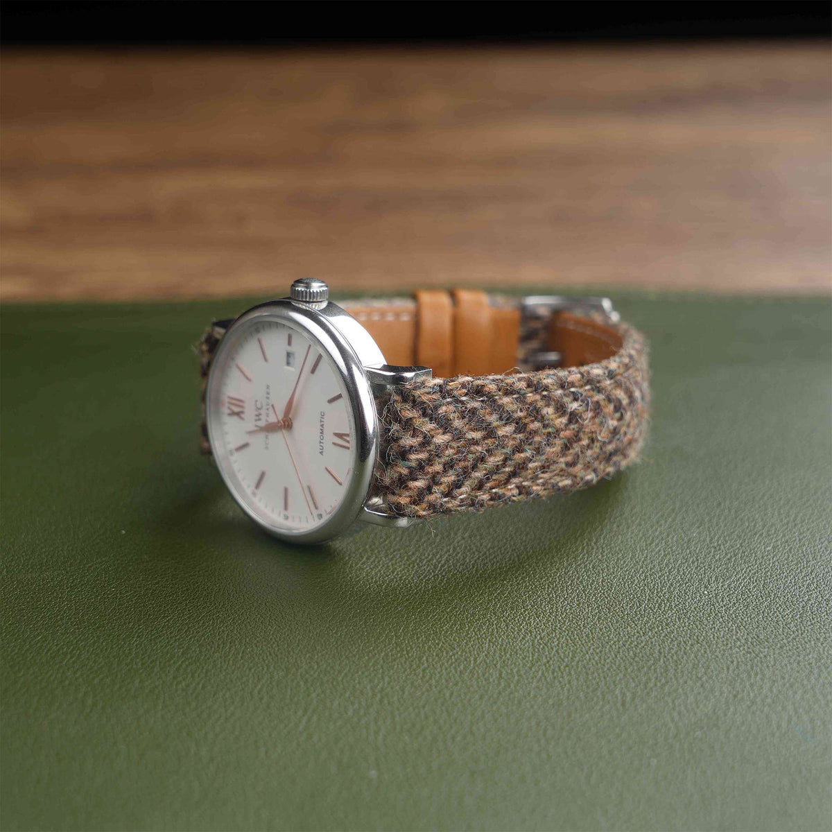 【Richer Nap】HARRIS TWEED® Khaki-2 Herringbone Strap