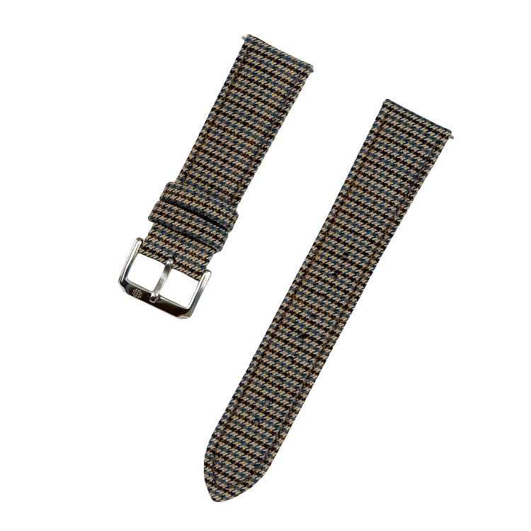 Dark Green and Brown Houndstooth Watch Strap