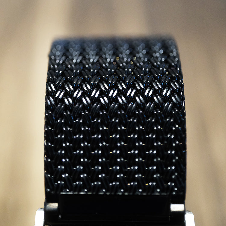 Black Steel Magnetic Clasp Chain Watch Strap