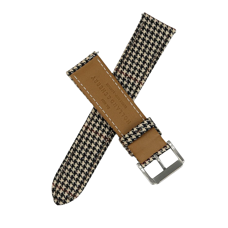 (Bespoke Item) Light Brown & Red Royal VV150 Houndstooth Strap