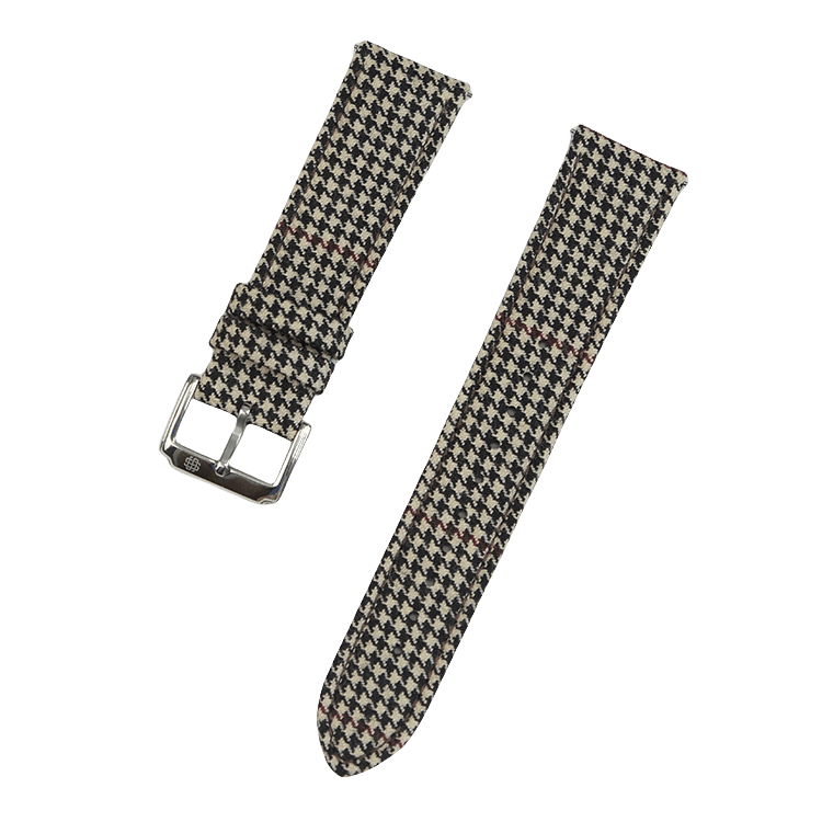 Light Brown and Red Houndstooth Watch Strap