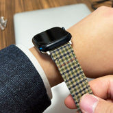 Green English Suiting Windowpane Apple Strap