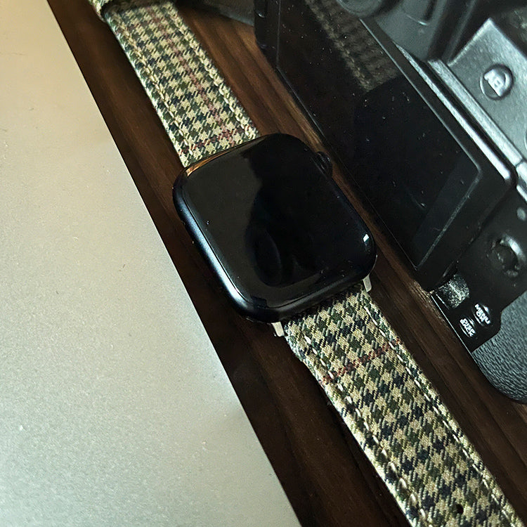 Green English Suiting Windowpane Apple Strap