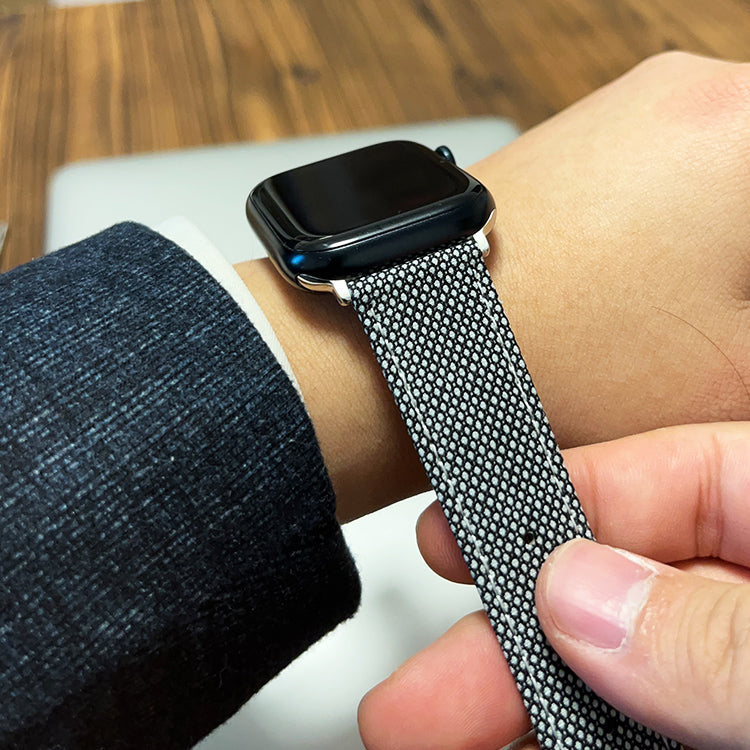 Black and White Birdseye Watch Band