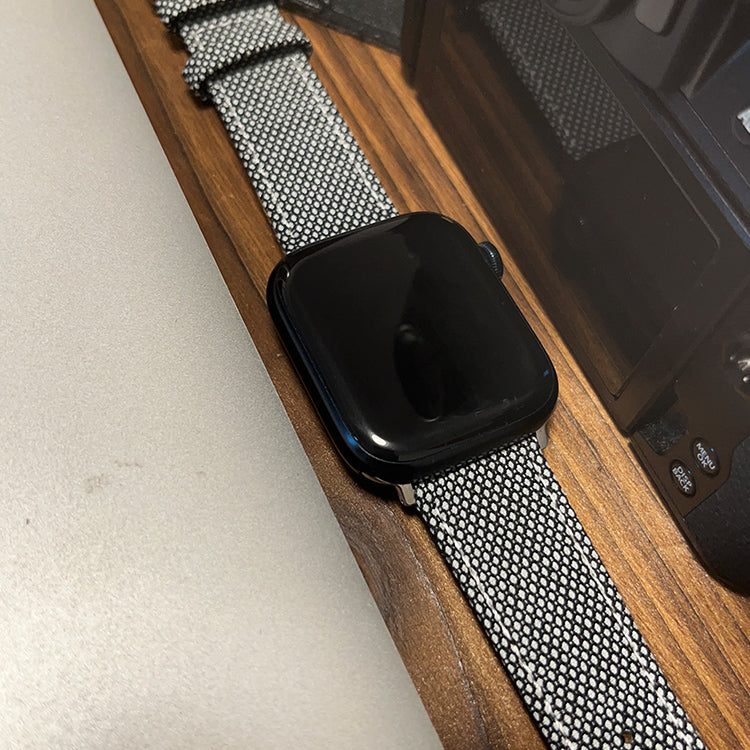 Black and White Birdseye Watch Band