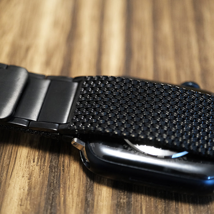 Black Steel Magnetic Clasp Chain Watch Strap