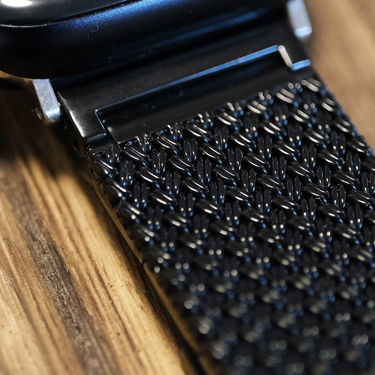Black Steel Magnetic Clasp Chain Watch Strap