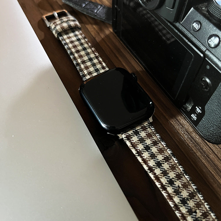 Walnut English Suiting Windowpane Apple Strap