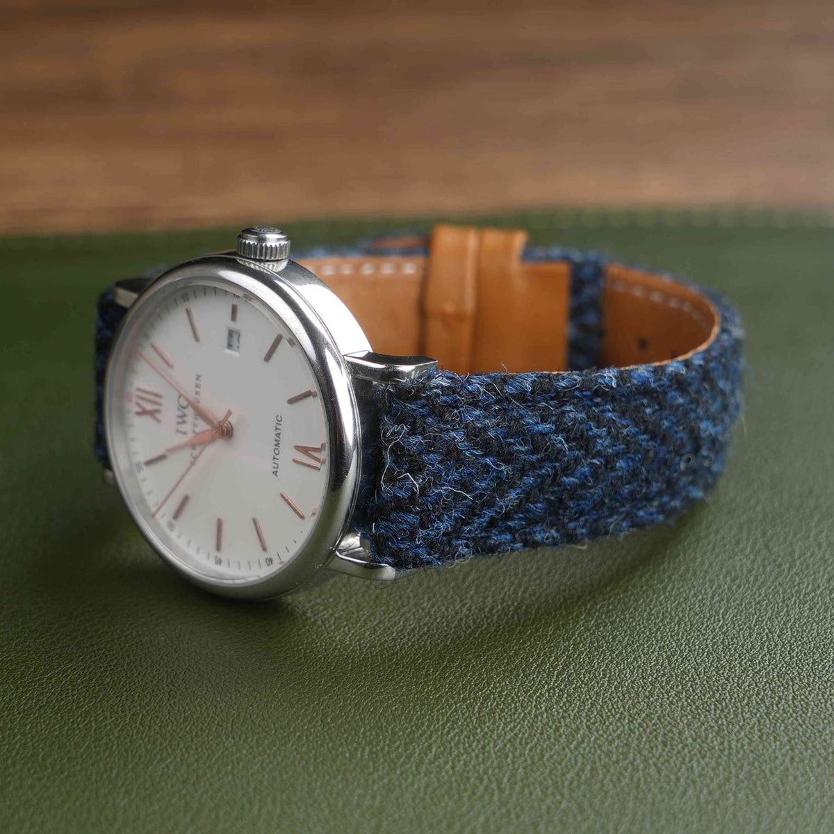 【Richer Nap】HARRIS TWEED® Navy Blue Herringbone Strap