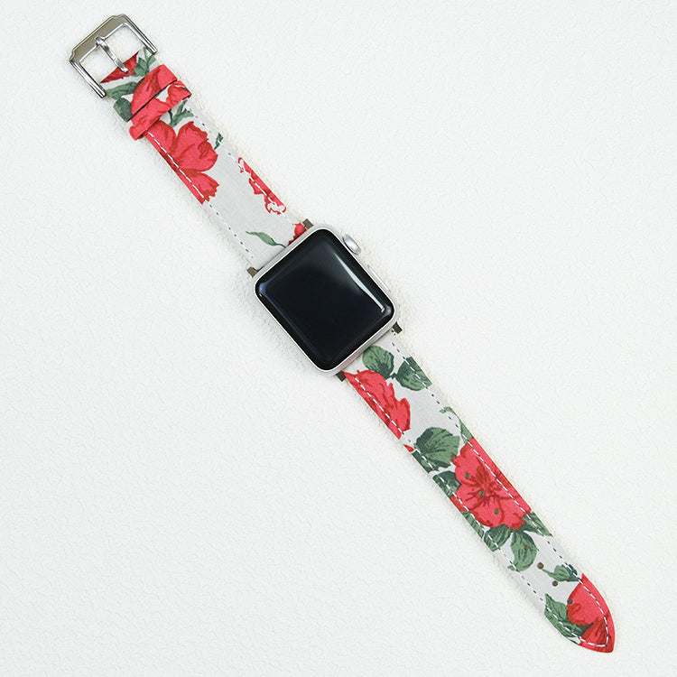 Crimson Elegance Apple Watch Strap