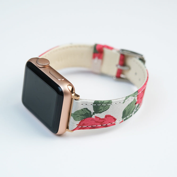Crimson Elegance Apple Watch Strap