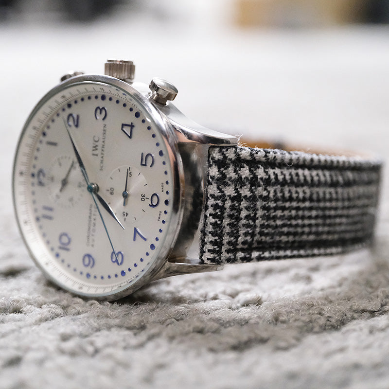 (New in) Black and White Prince Plaid Watch Strap