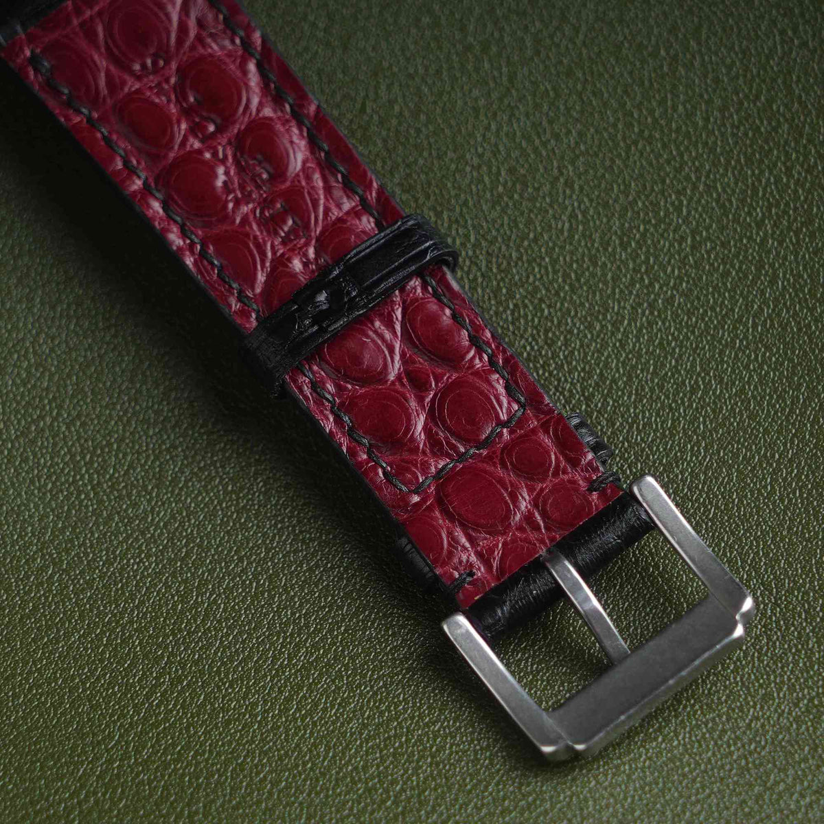【Mississippi Alligator】Double-side Matte Black Belly Prestige Strap - AB001