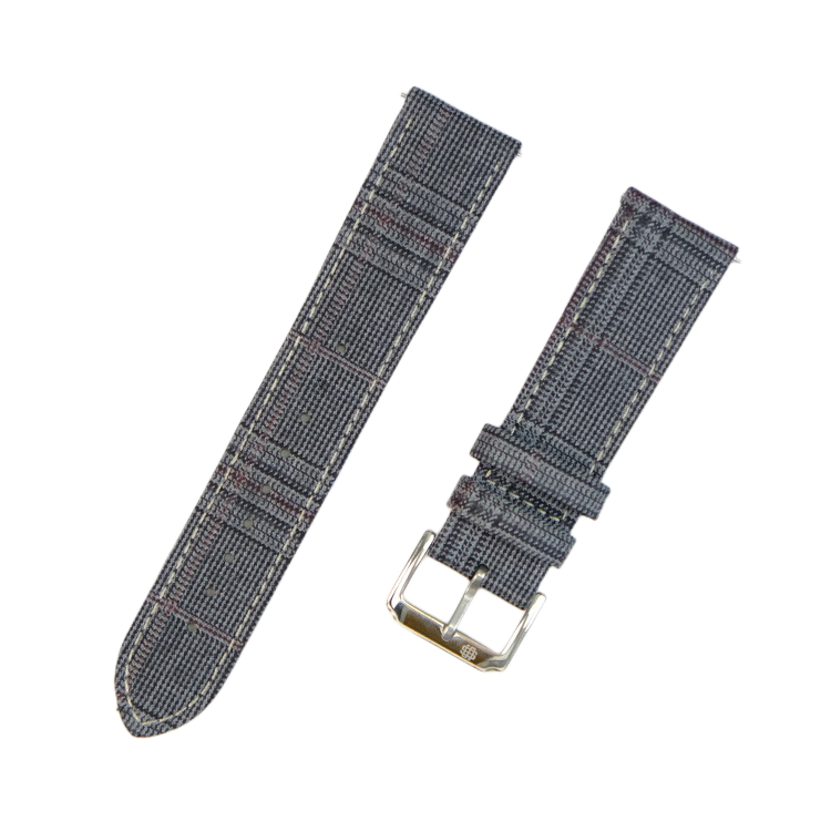 Grey And Maroon Mock Glen Check Fancy Watch Band