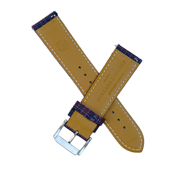 Maroon And Navy Micro Block Check Watch Band