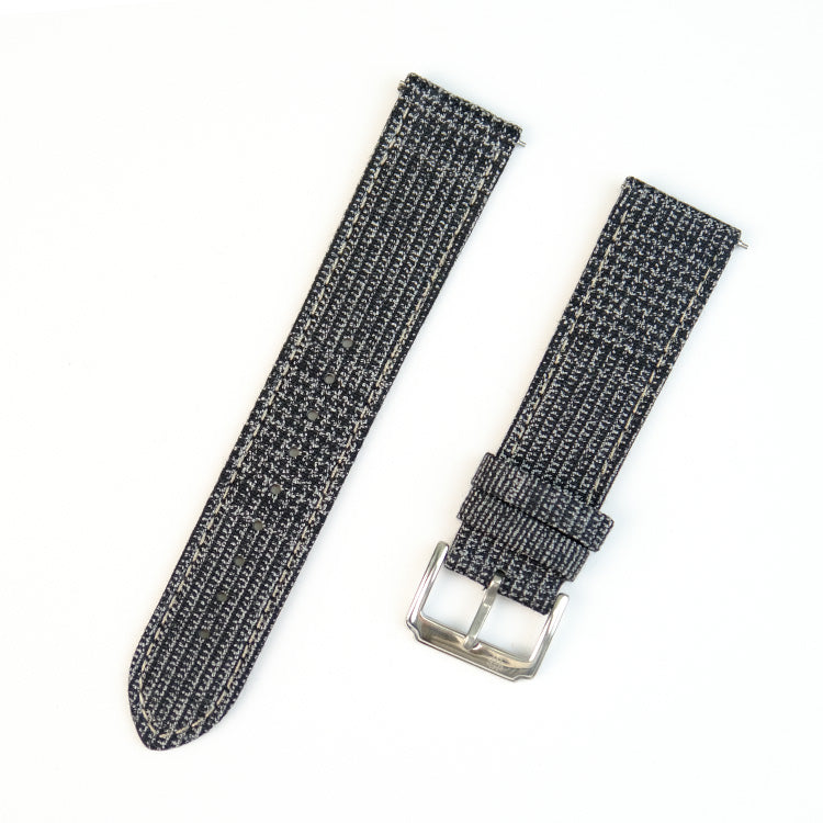 Dark Grey Fancy Split Matt Check Strap