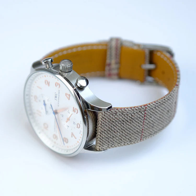 (Bespoke Item) Beige & Red British Royal I Strap