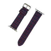 Maroon & Navy Micro Block Check Apple Strap