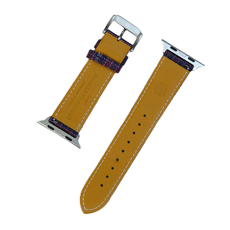 Maroon & Navy Micro Block Check Apple Strap