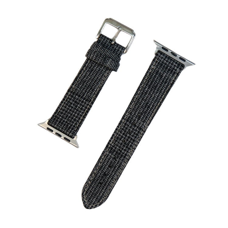 Dark Grey Fancy Split Matt Check Apple Strap