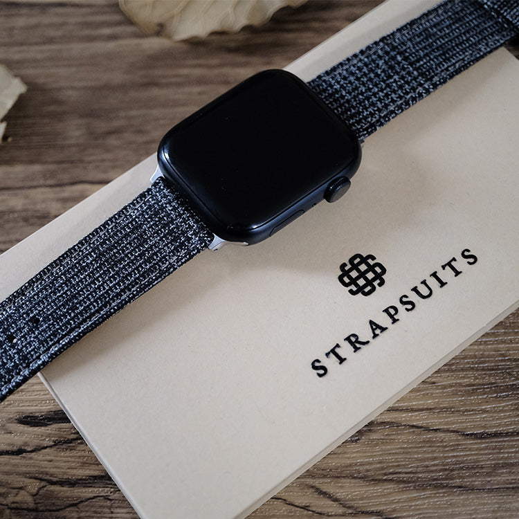 Dark Grey Fancy Split Matt Check Apple Strap