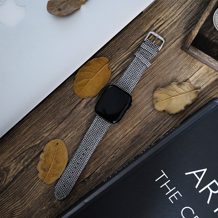 Gray T-striped Watch Band