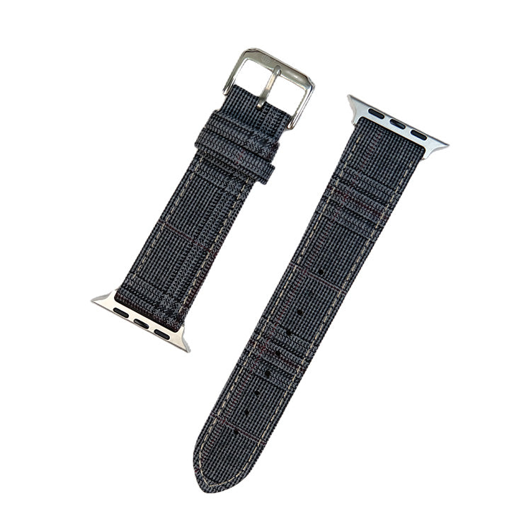 Grey & Maroon Mock Glen Check Fancy Apple Strap