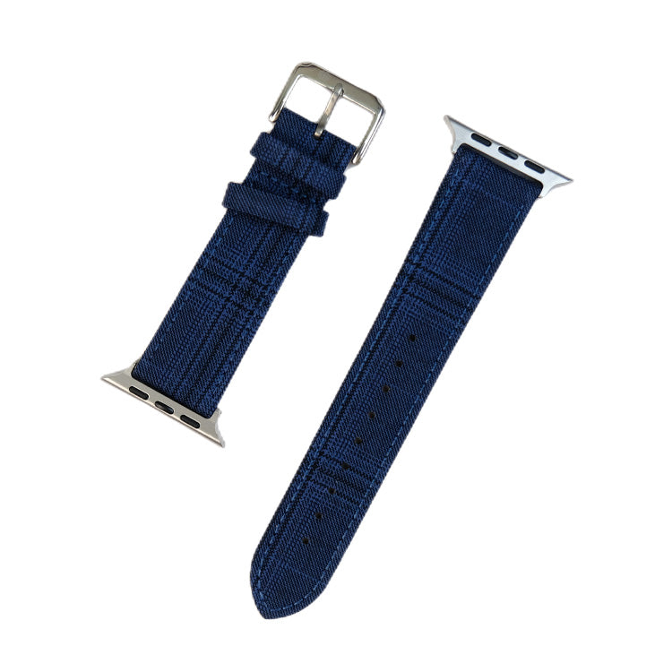 Navy Hairline Plaid Fancy Apple Watch Band