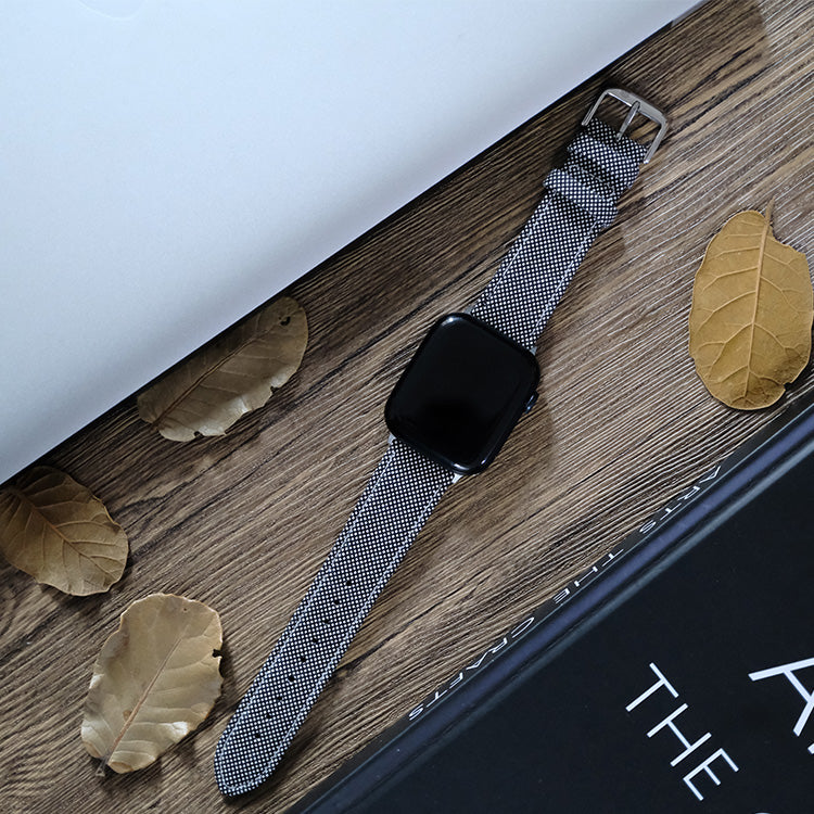 Black and White Birdseye Watch Band