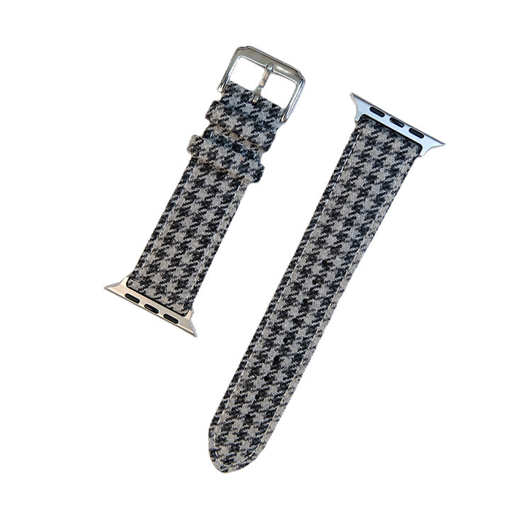 Grey Windowpane Watch Band