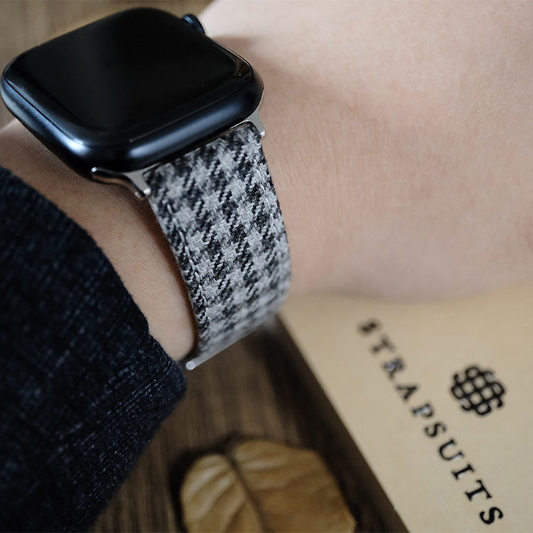 Grey Windowpane Watch Band