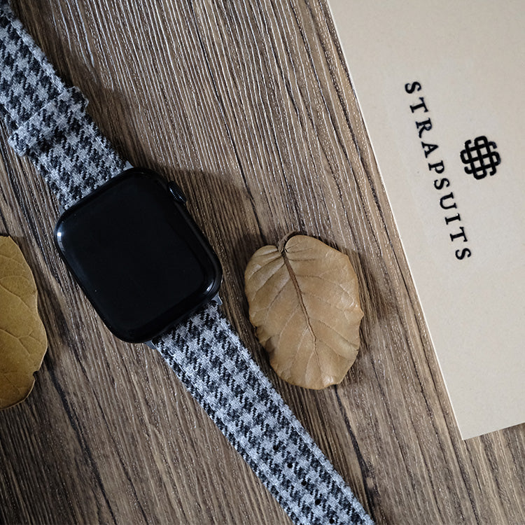 Grey Windowpane Watch Band