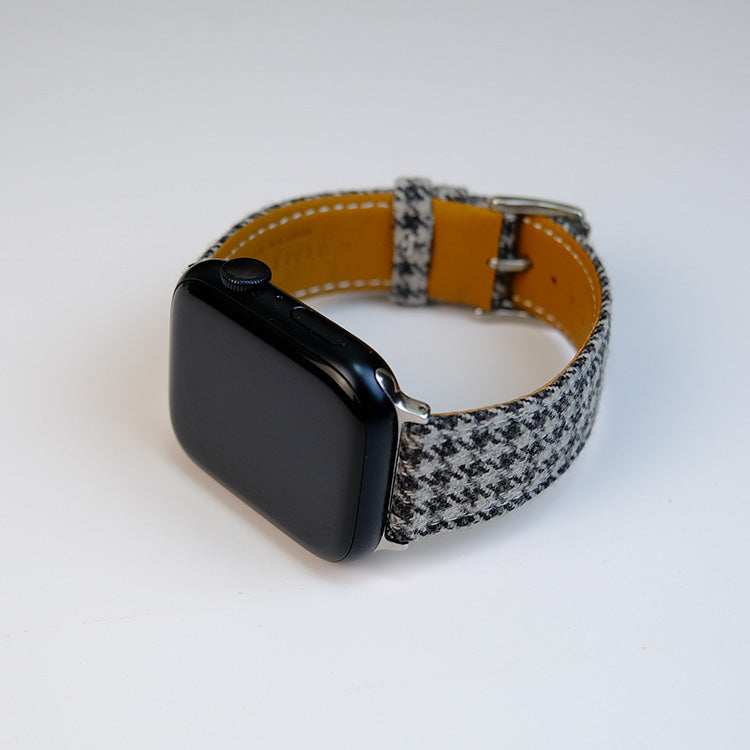 Grey Windowpane Watch Band