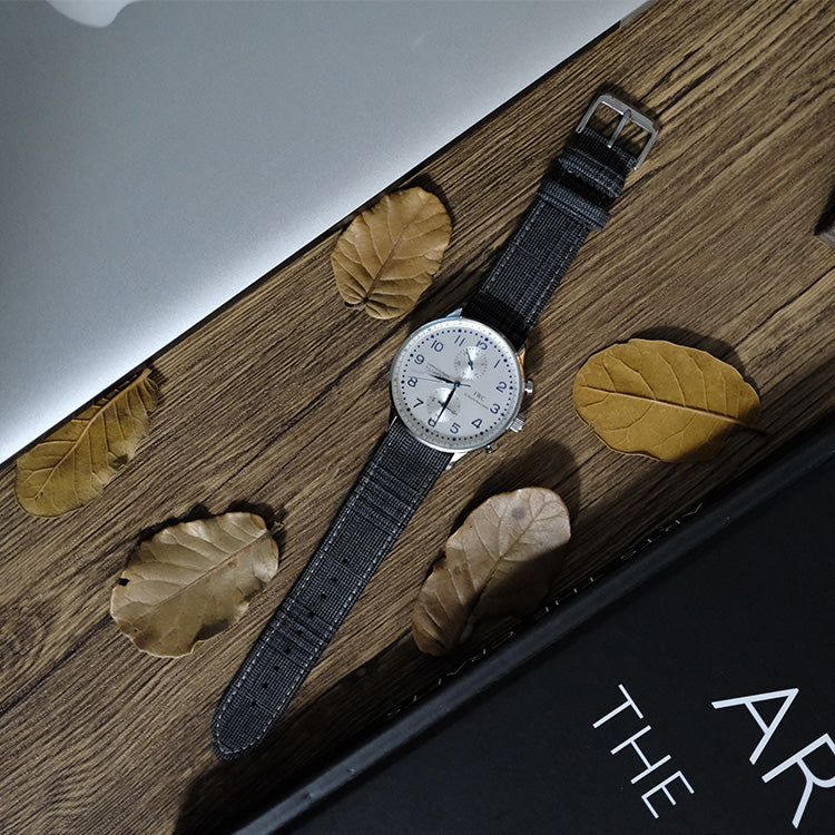 Grey And Maroon Mock Glen Check Fancy Watch Band