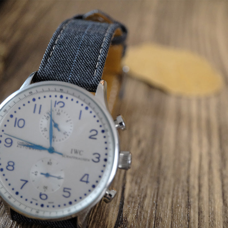 Grey & Blue Italian Tradizione Sharkskin Strap