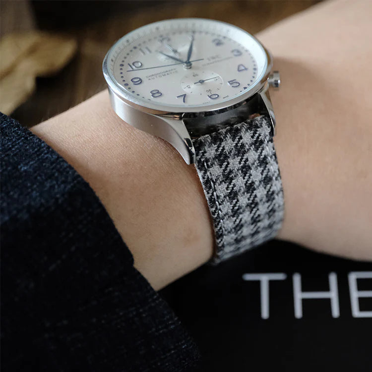 (Bespoke Item) Grey Crown Classic Houndstooth Strap