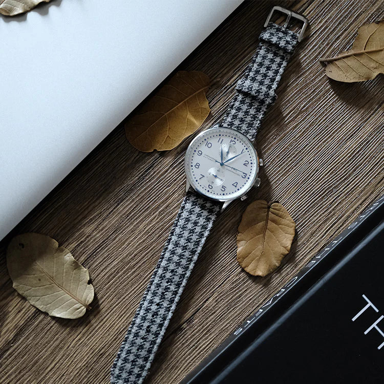 (Bespoke Item) Grey Crown Classic Houndstooth Strap