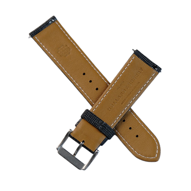 Dark Grey Nailhead With Windowpane Watch Band