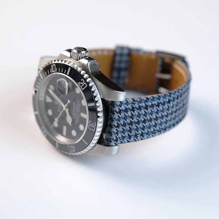 (Bespoke Item) Blue Windsor Houndstooth Strap
