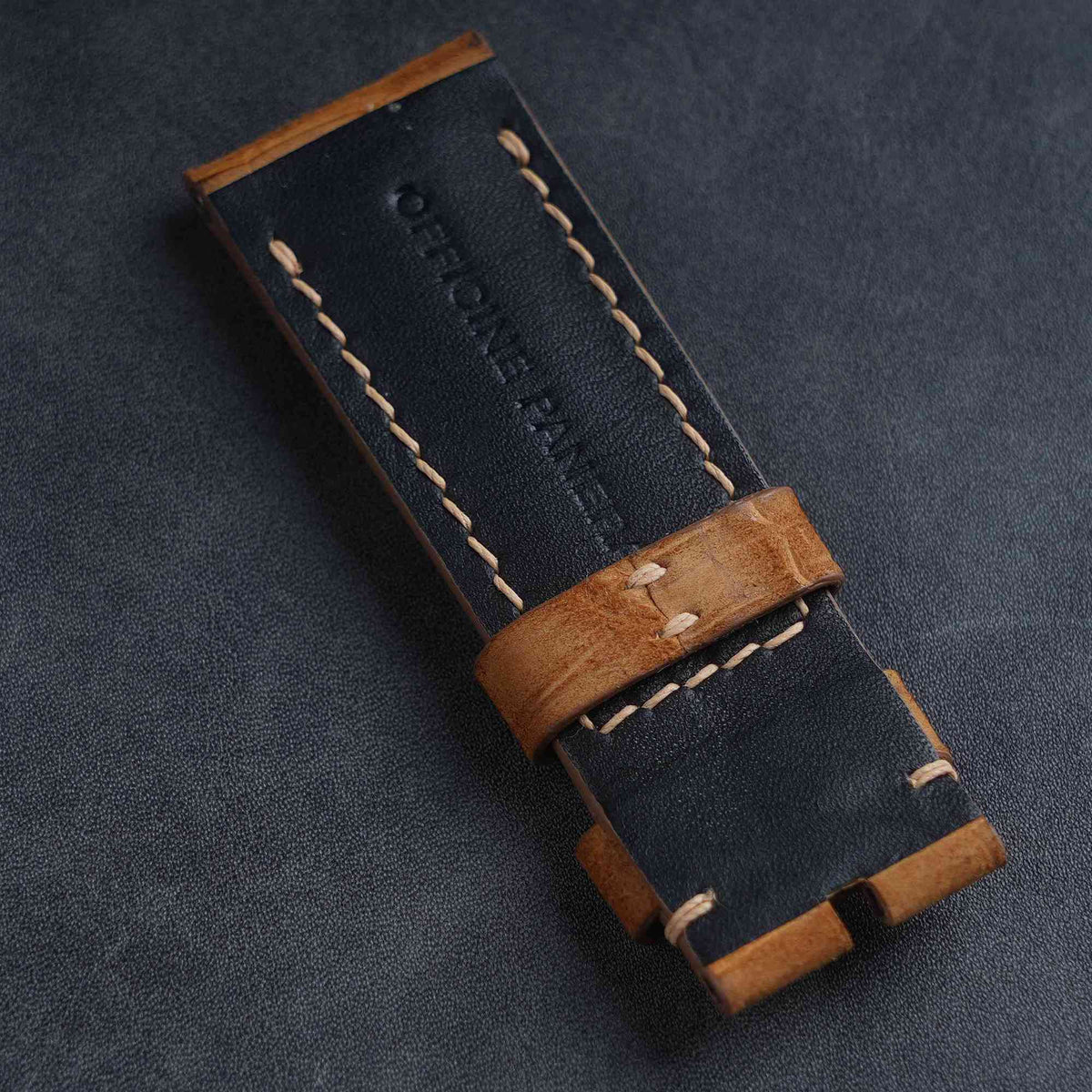 【Mississippi Alligator】 Matte Golden Brown Nubuck Belly Prestige Watch Strap - AB053