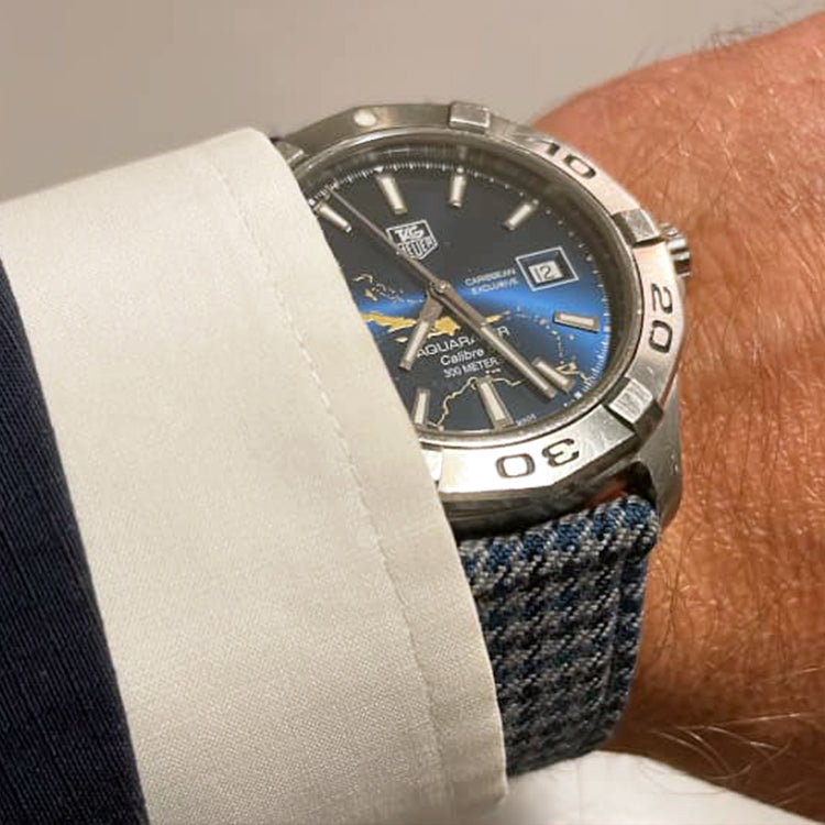 Blue Windsor Houndstooth Strap